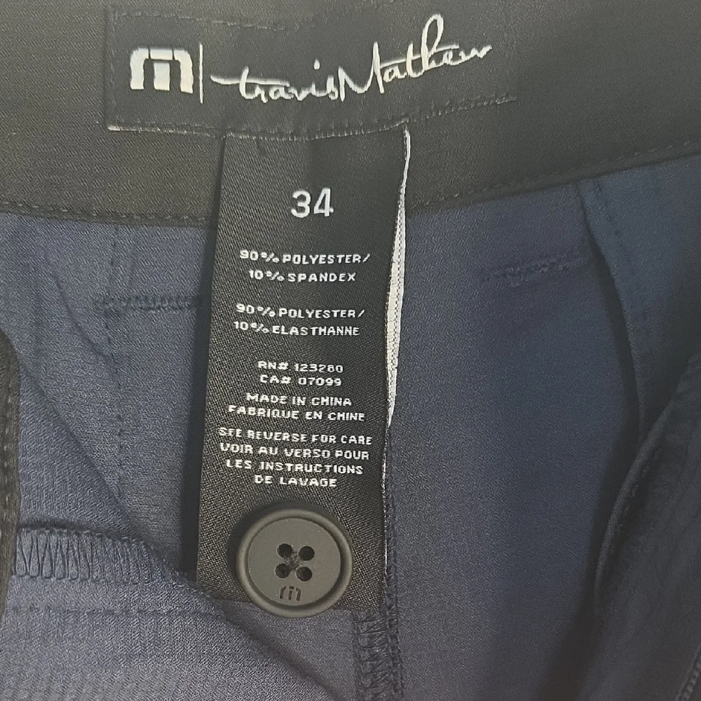 New Travis Mathew Dark Blue Flat Front Shorts Size 34 - Picture 6 of 8